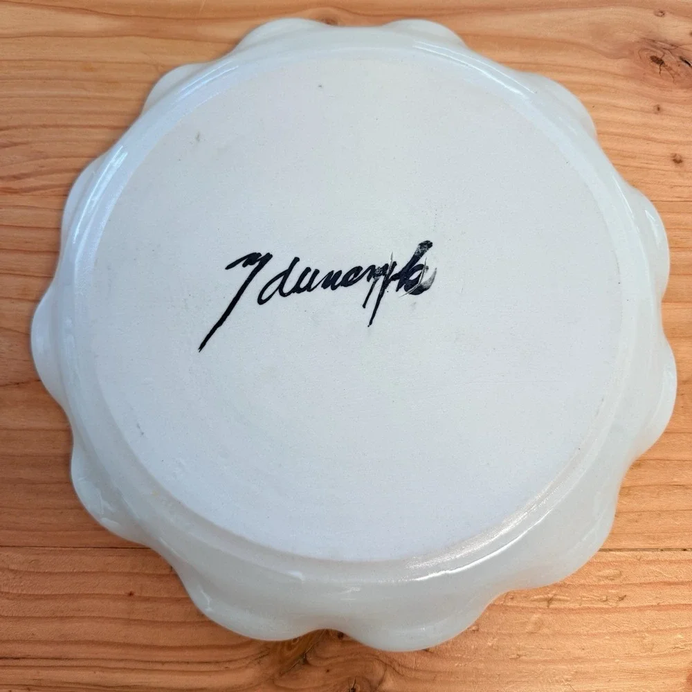 Hand Painted Cat Plate Signed Artist 11.5